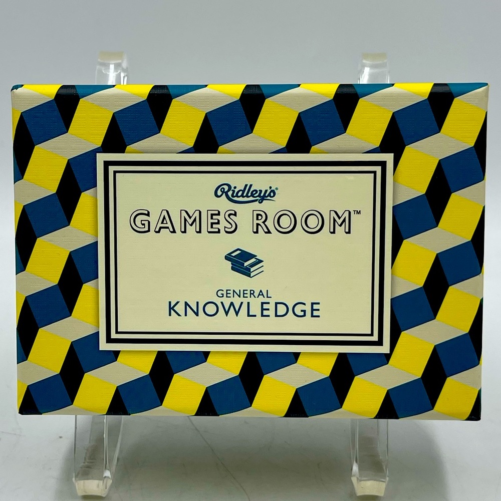 Ridley's Games Room: "Knowledge”
140 Trivia Question Cards Designed
Age 8 Up